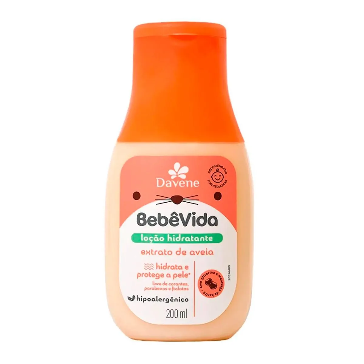 Creme Hidratante Corporal Infantil Davene Bebê Vida 200Ml