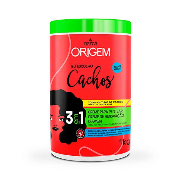 Creme para Pentear Origem 3 em 1 Cabelos Cacheados 1kg