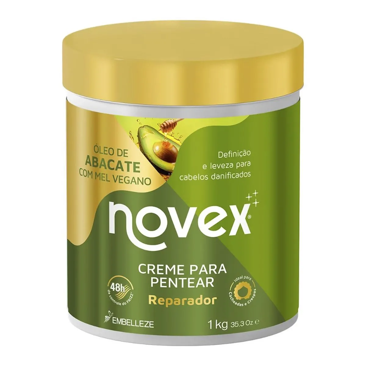 Creme Para Pentear Reparador Novex Óleo De Abacate E Mel Vegano Com 1kg