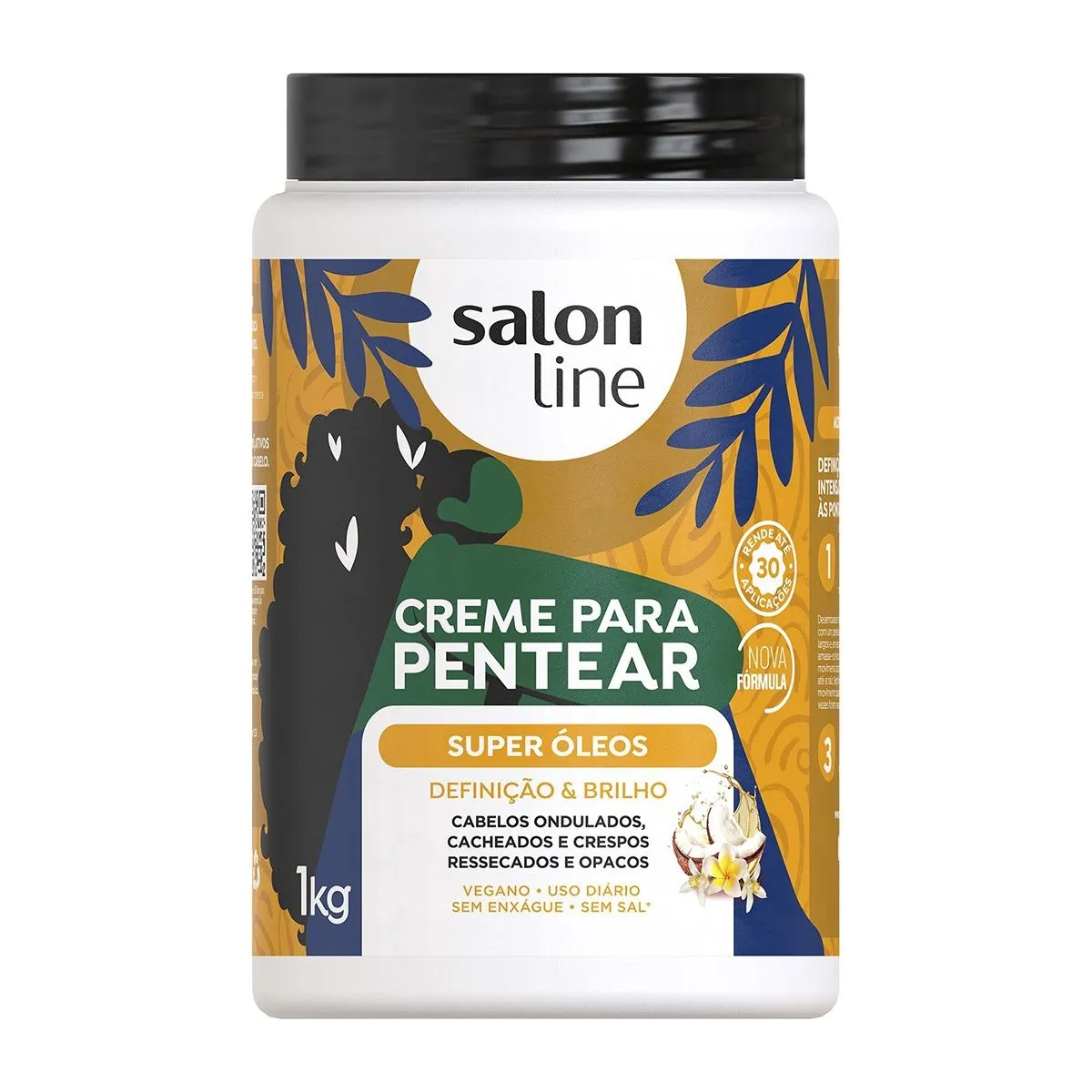 Creme Para Pentear Super Óleos Com 1L Salon Line