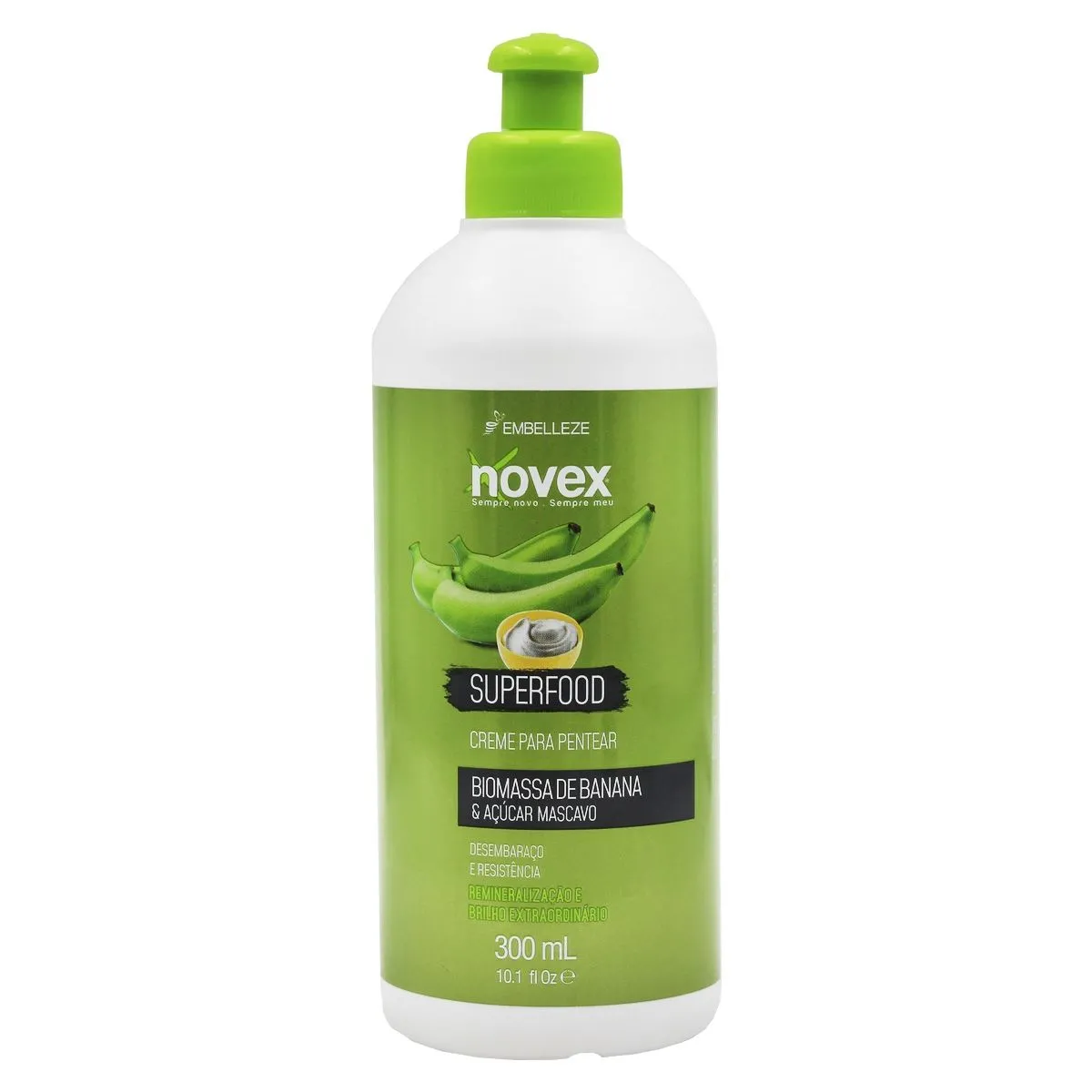 Creme Para Pentear Superfood Novex Biomassa de Banana e Açúcar Mascavo 300Ml Embelleze