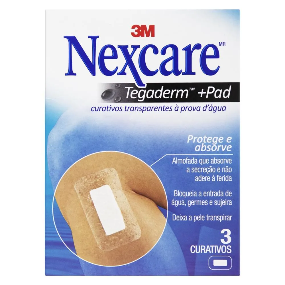 Curativo Nexcare Tegaderm + Pad Prova DÁgua Transparente 3 unidades