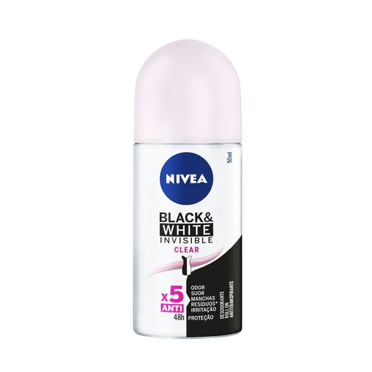 Desodorante Roll On Nivea Invisible For Black E White 50ml