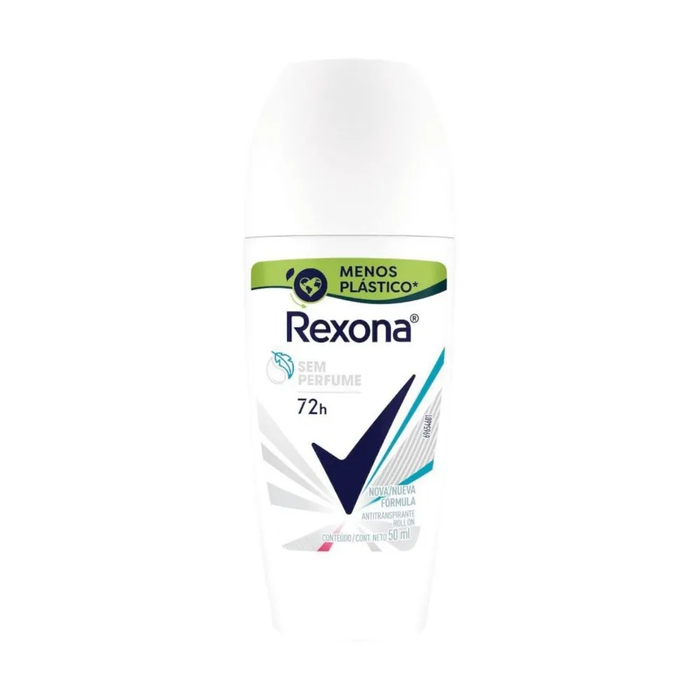 Desodorante Roll On Rexona Feminino Sem perfume 50ml