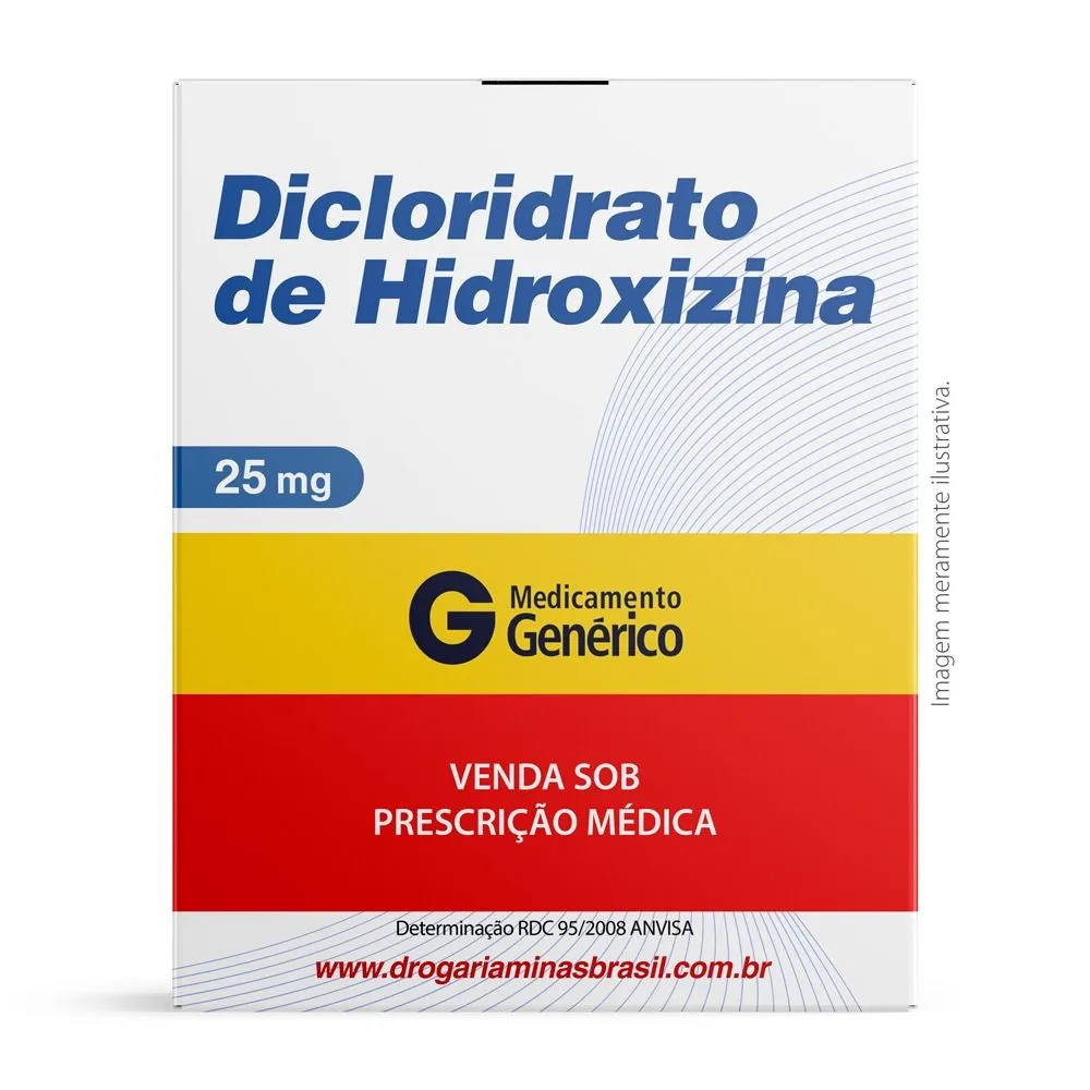 Dicloridrato De Hidroxizina 25Mg Com 30 Comprimidos Genérico Legrand