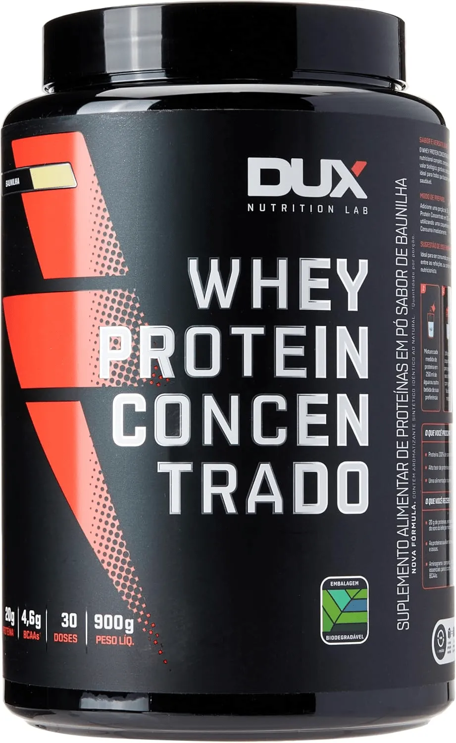 Dux Whey Protein Concentrado Baunilha 900g