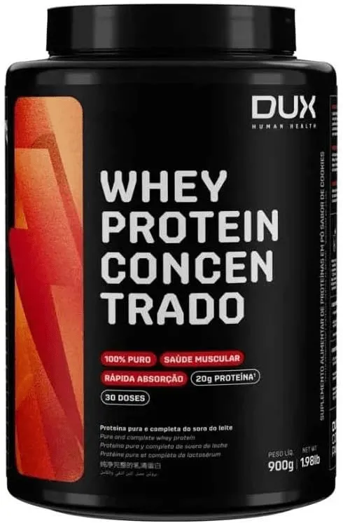 Dux Whey Protein Concentrado Morango 900g