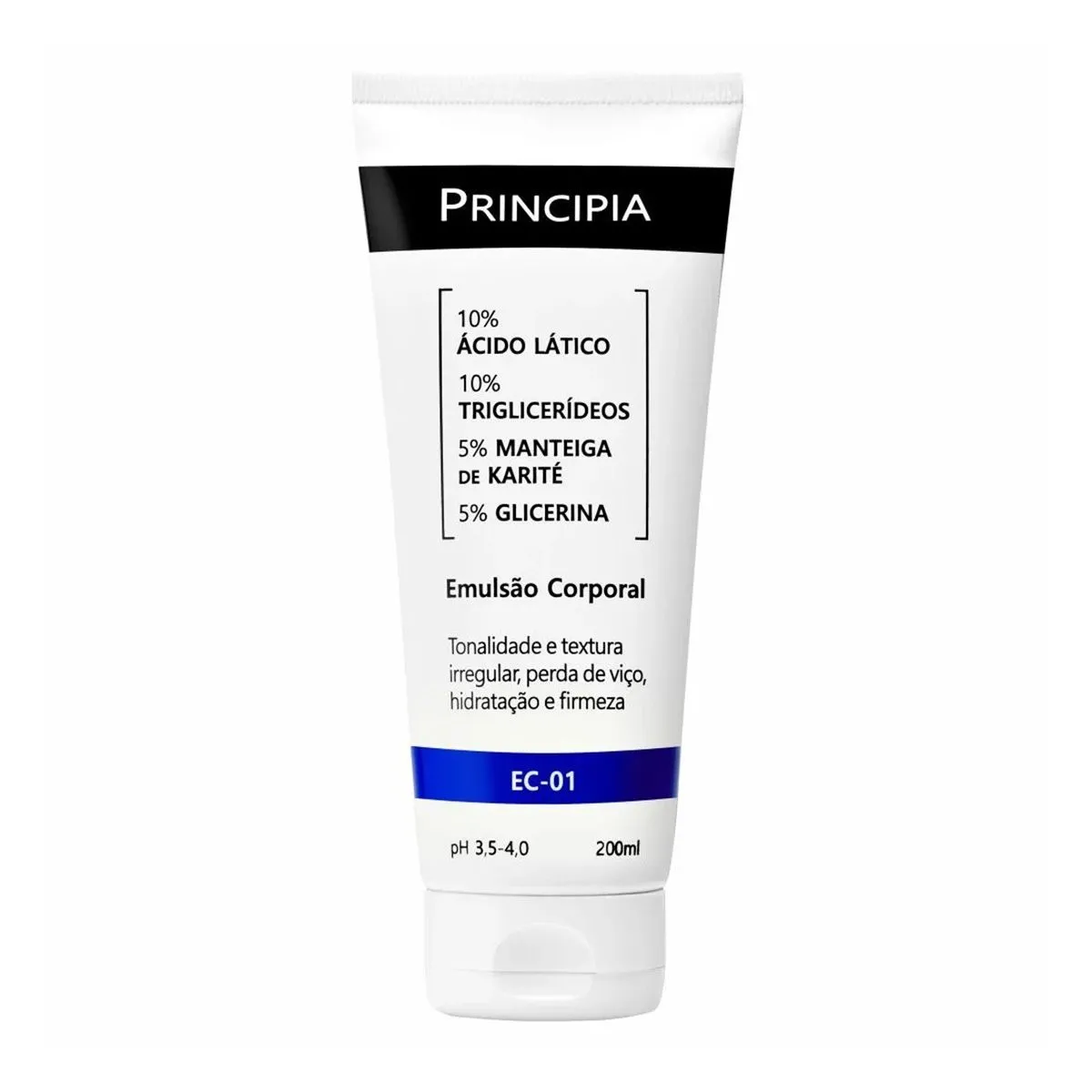Emulsão Corporal 10% Ácido Lático e Mix De Ativos Hidratantes Ec-01 Com 200ml Principia