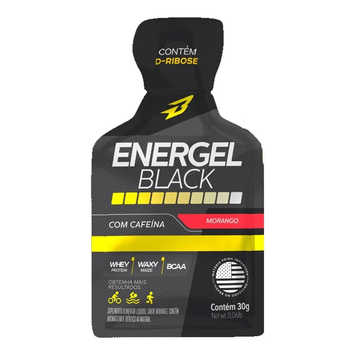 Energel Black Sabor Morango Sachê Com 30g Body Action