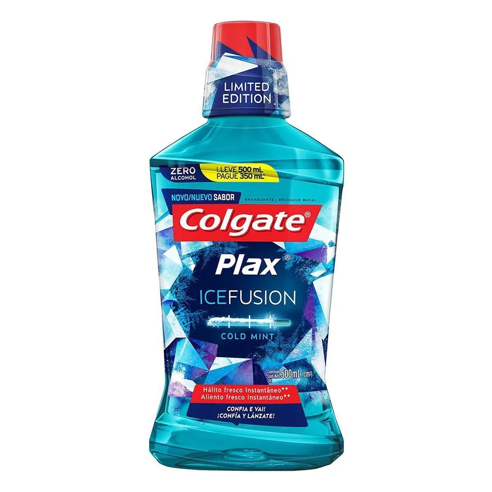 Enxaguante Bucal Colgate Plax Ice Fusion Cold Leve 500ml Pague 350ml