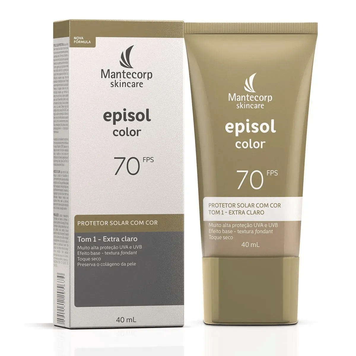 Episol Protetor Solar Facial Color FPS 70 Tom 1 40ml