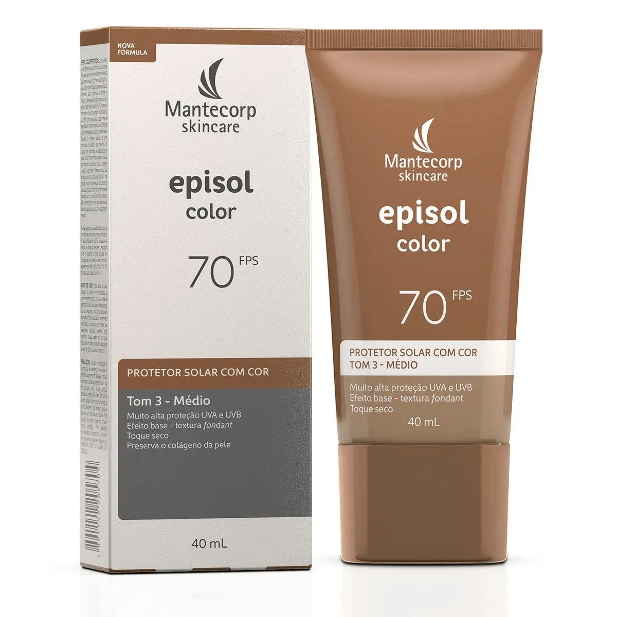 Episol Protetor Solar Facial Color FPS 70 Tom 3 40ml