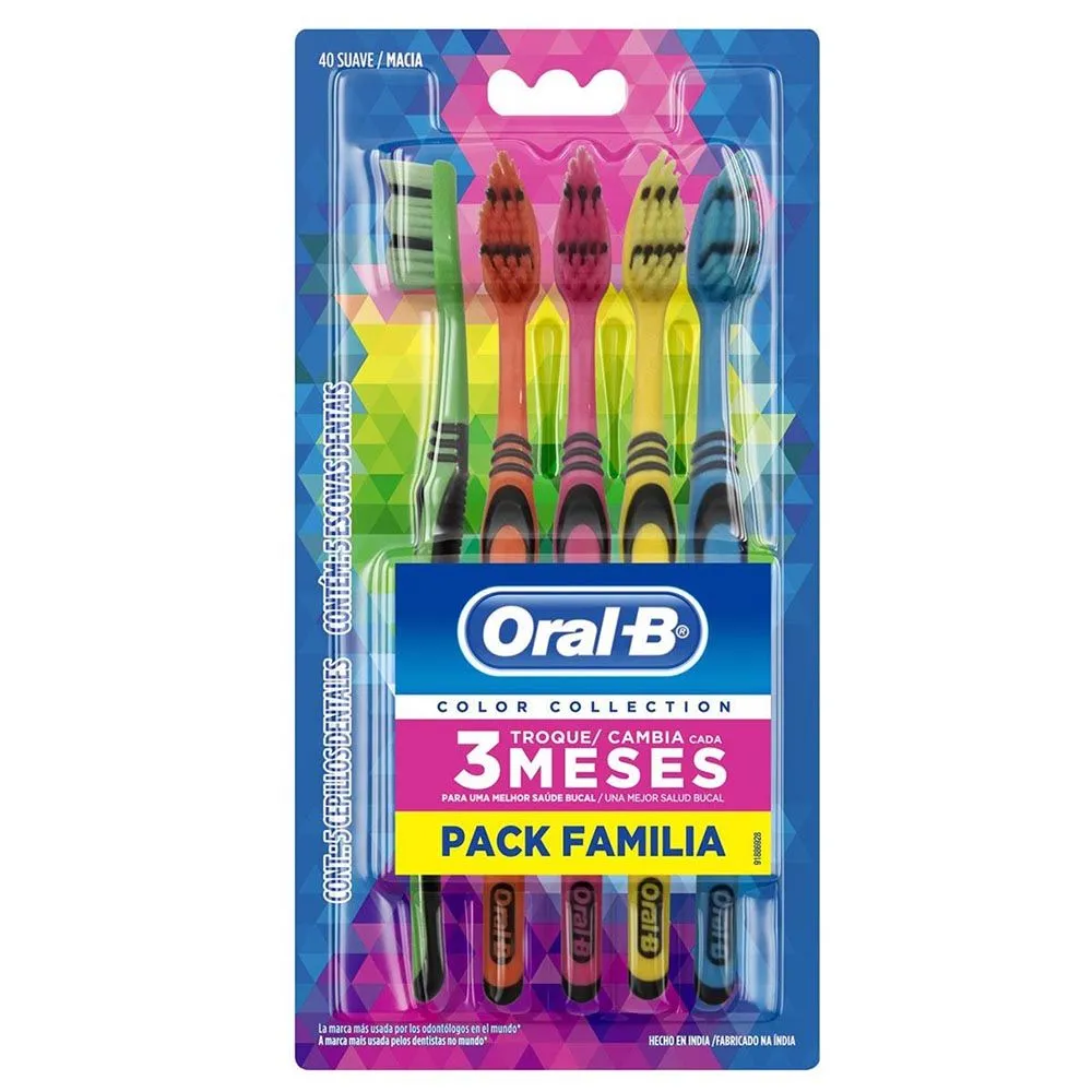Escova de Dente Oral-b Color Pack Com 5 Unidades