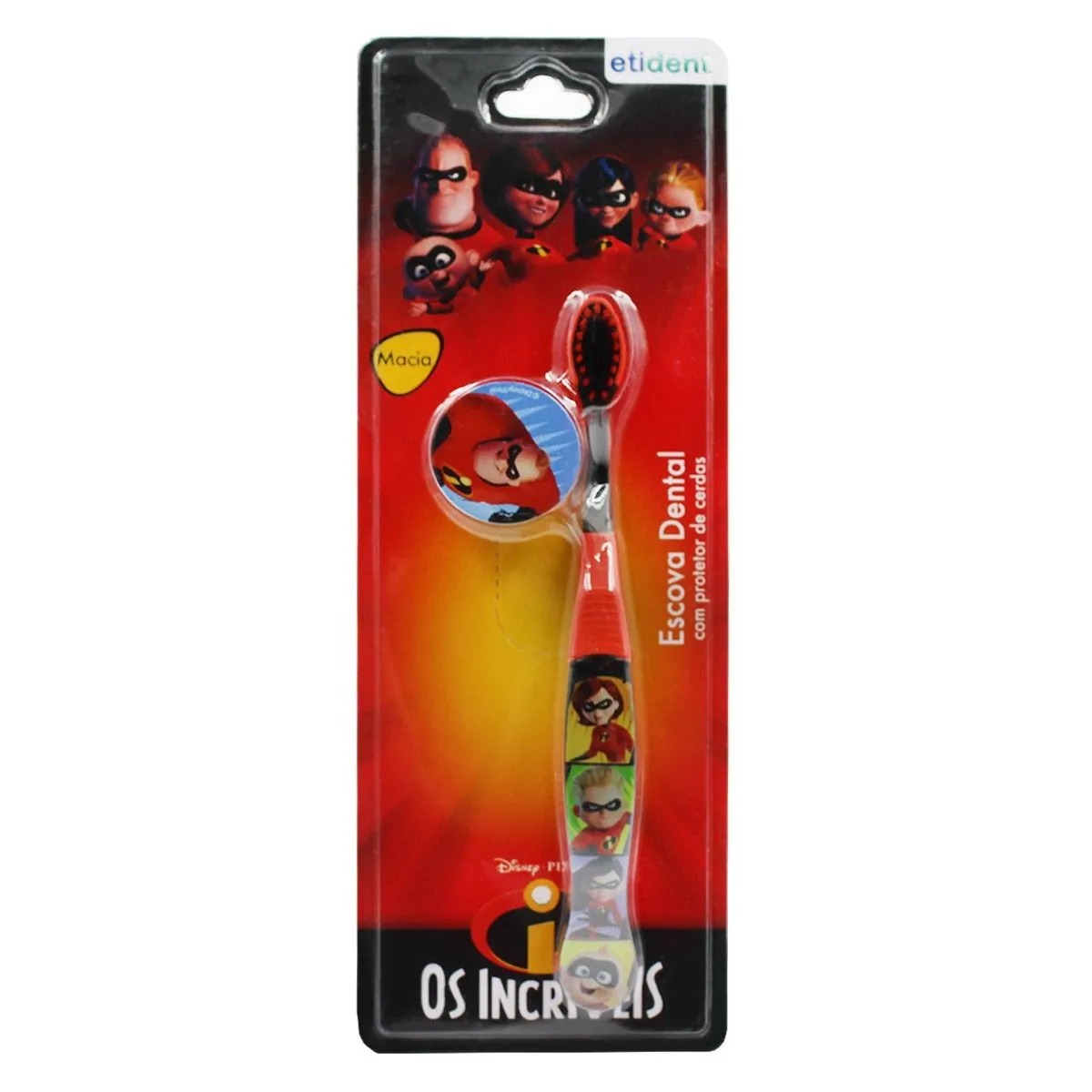 Escova Dental Com Protetor de Cerdas Os Incríveis Macia Etident