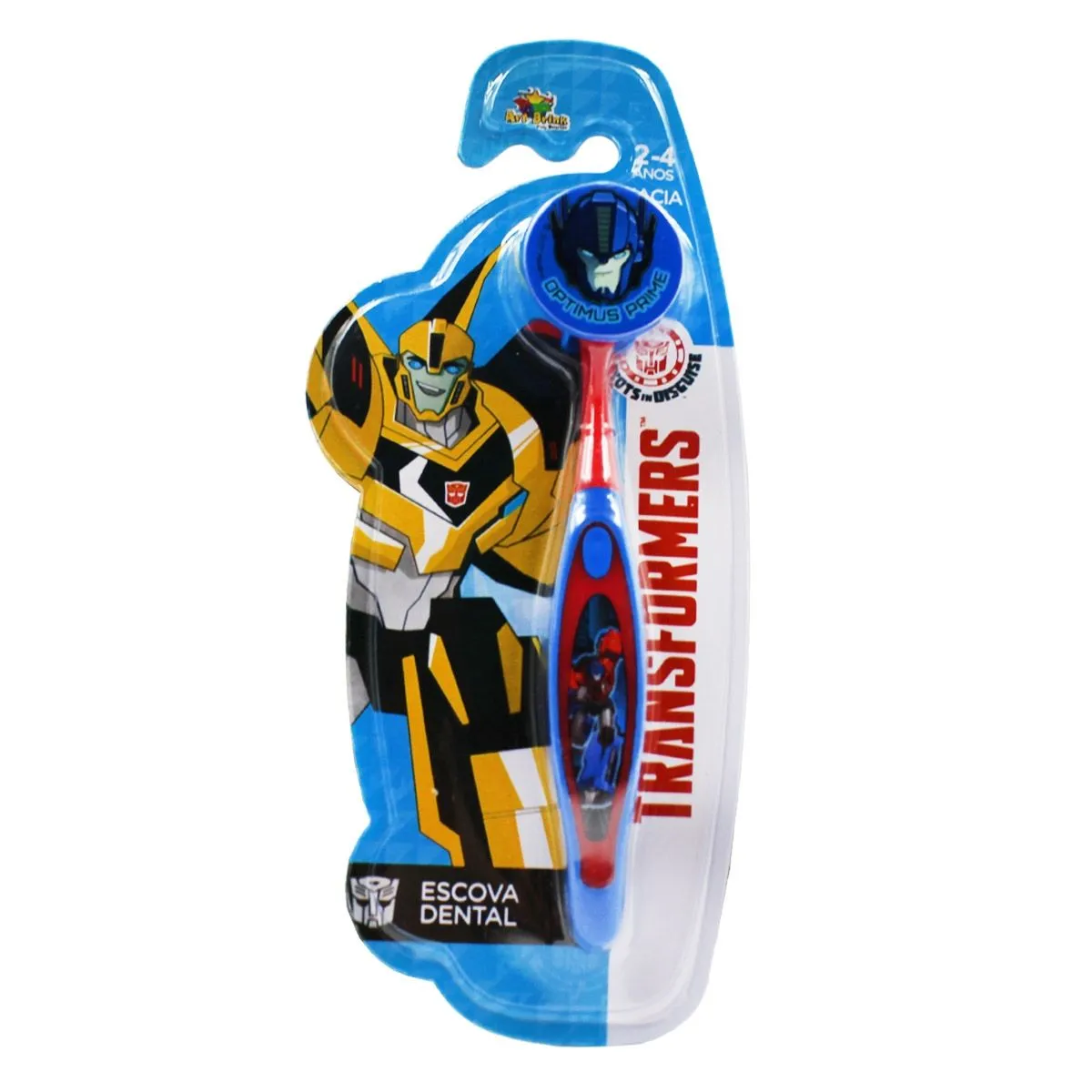Escova Dental Com Protetor de Cerdas Transformers Optimus Prime Macia 2 A 4 Anos Art Brink
