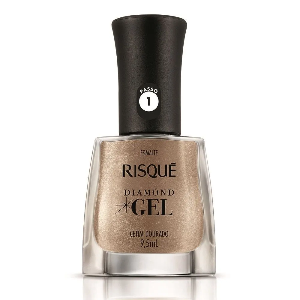 Esmalte Risqué Diamond Gel Cetim Dourado 9,5Ml