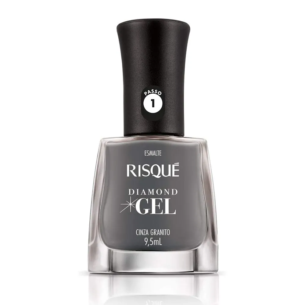 Esmalte Risqué Diamond Gel Cinza Granito 9,5Ml