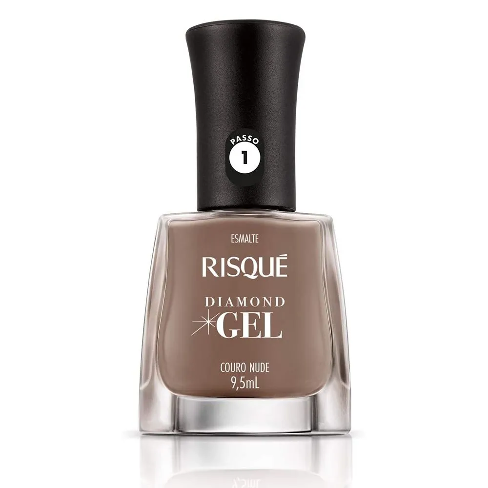 Esmalte Risqué Diamond Gel Couro Nude 9,5Ml