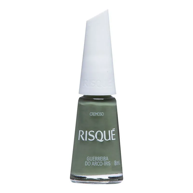 Esmalte Verde Militar Cremoso Risqué Guerreira do Arco-íris 8ml