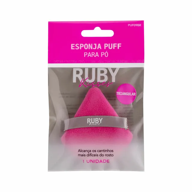 Ruby Kisses Puff Triangular Cinza E Rosa