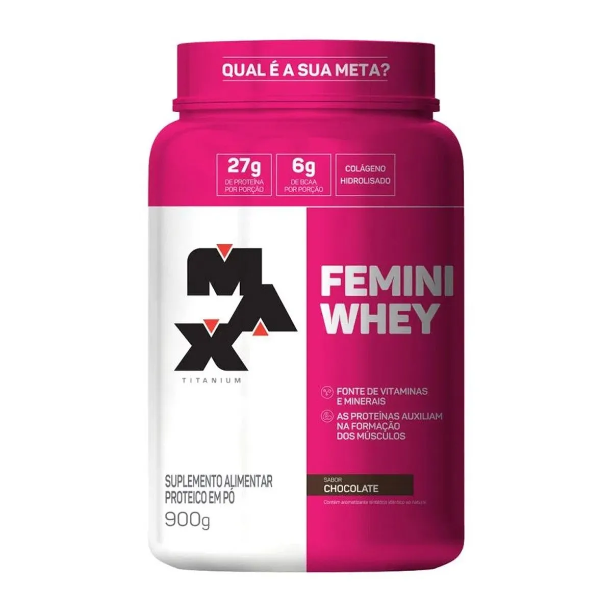 Femini Whey Max Titanium Sabor Chocolate 900 G