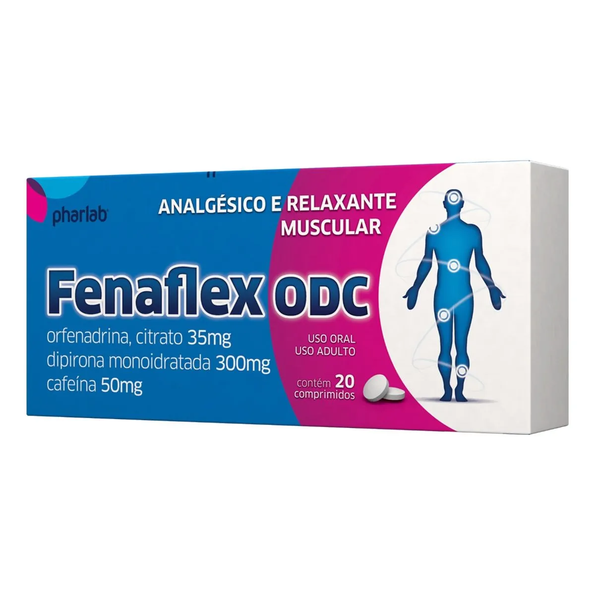 Fenaflex ODC 35mg + 300mg + 50mg com 20 Comprimidos Pharlab