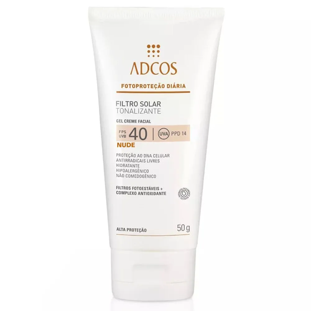 Filtro Solar Tonalizante Adcos Fps40 Nude 50G Ref-9128