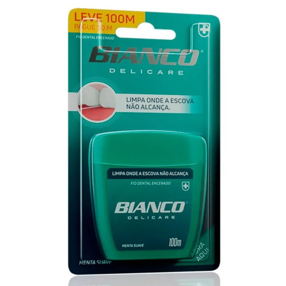 Fio Dental Bianco Delicare 100m Menta Suave