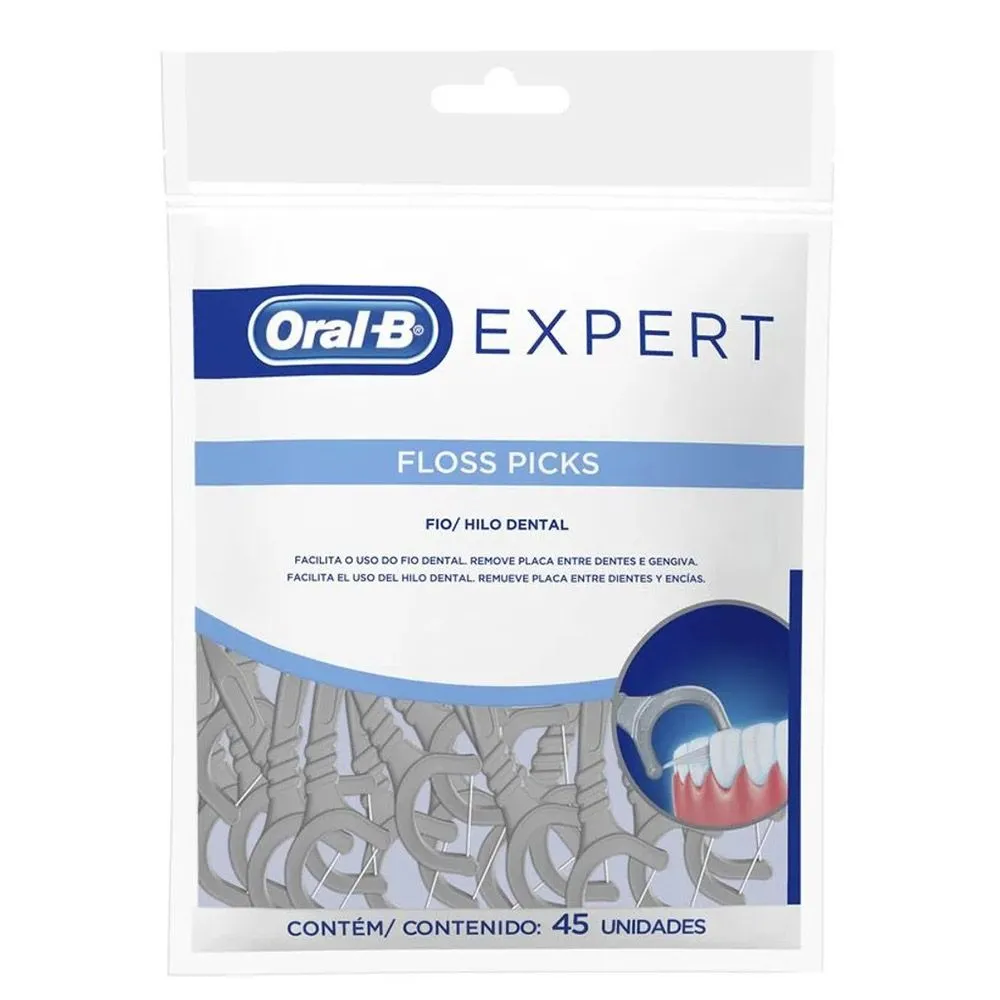 Fio Dental Floss Picks Oral-B Expert com 45 unidades