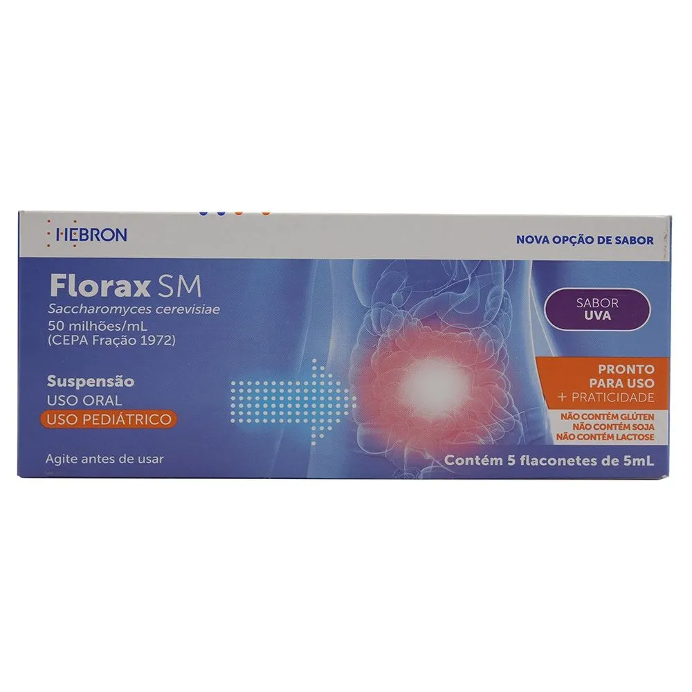 Florax Sm Pediátrico Com 5 Flaconetes 5Ml Sabor Uva