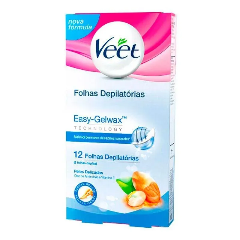 Folha Depilatória Veet Peles Delicadas 12 Unidades