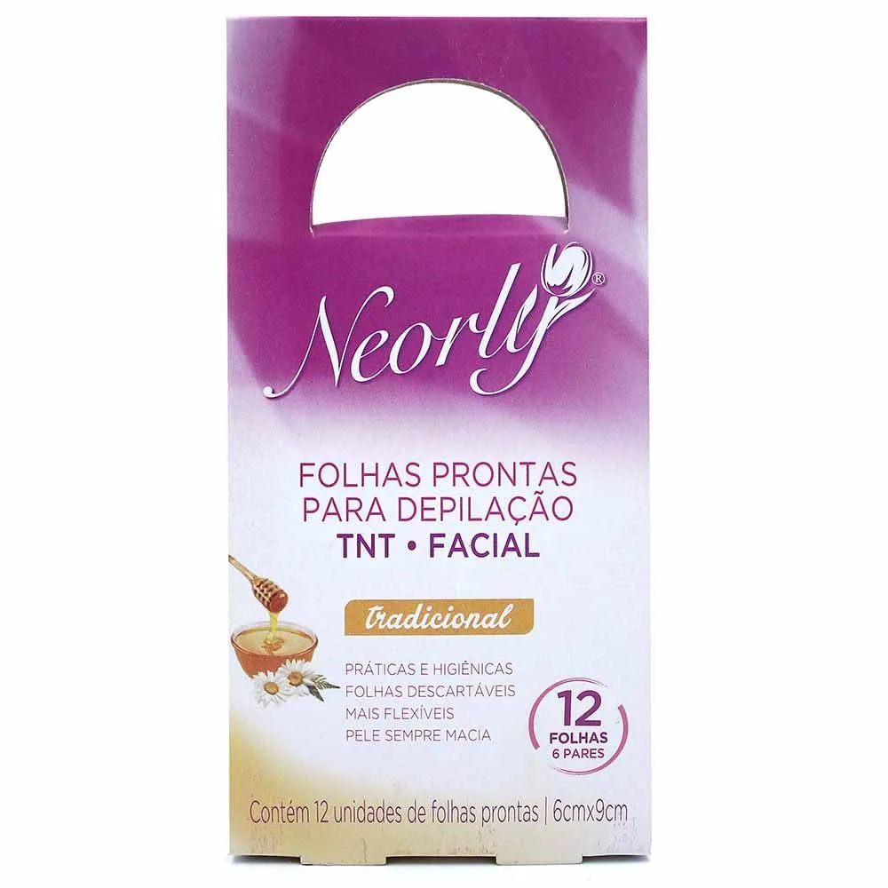 Folha Prontas Para Depilação Facial Neorly 6 Pares