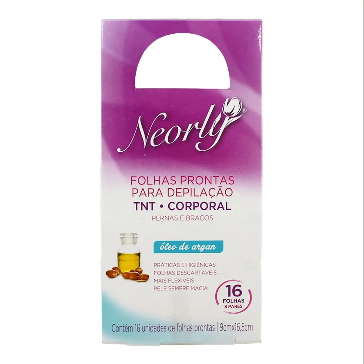 Folha Prontas Para Depilação Tnt Corporal Argan 8 Pares Neorly