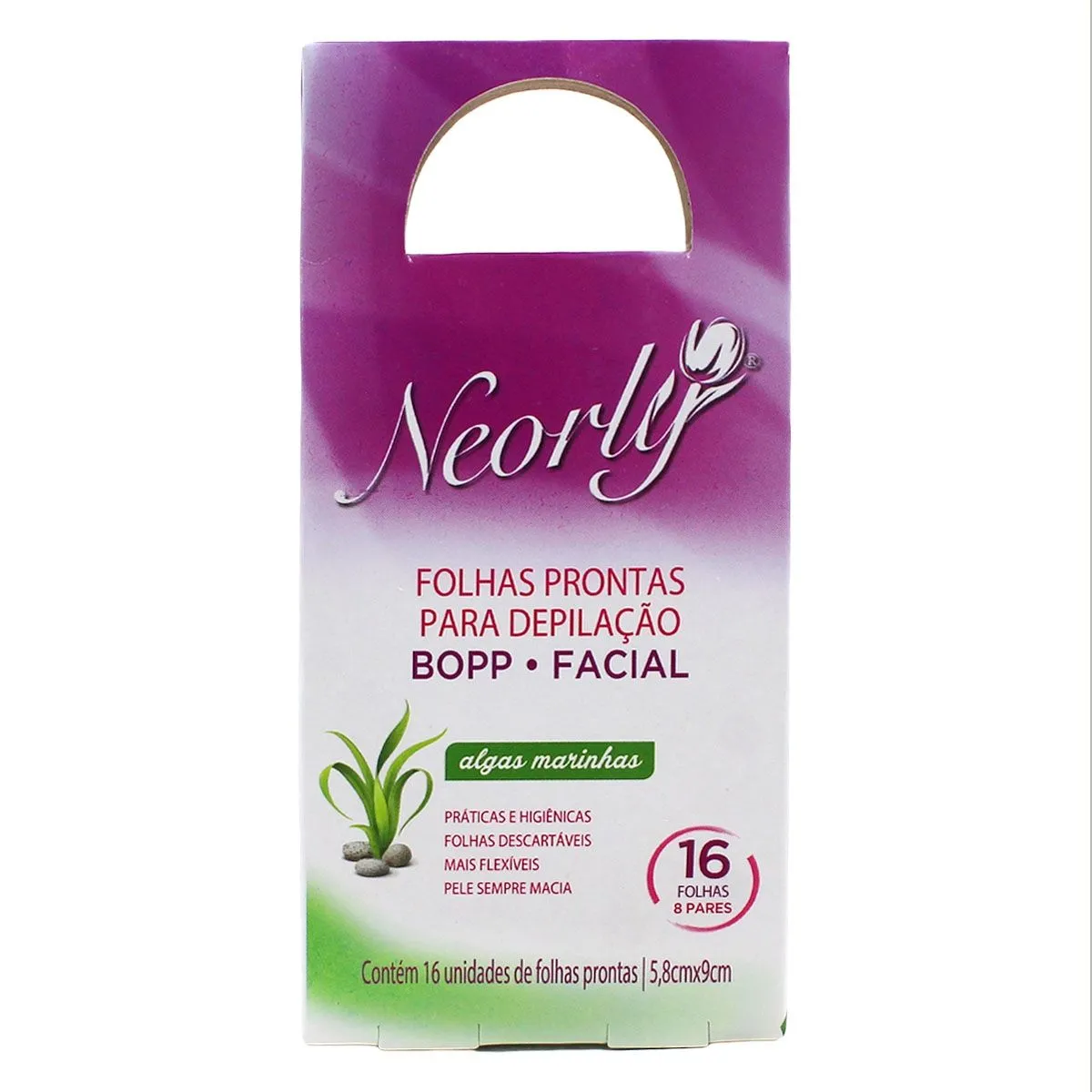 Folhas Prontas Para Depilação Bopp Facial Algas Marinhas 8 Pares Neorly