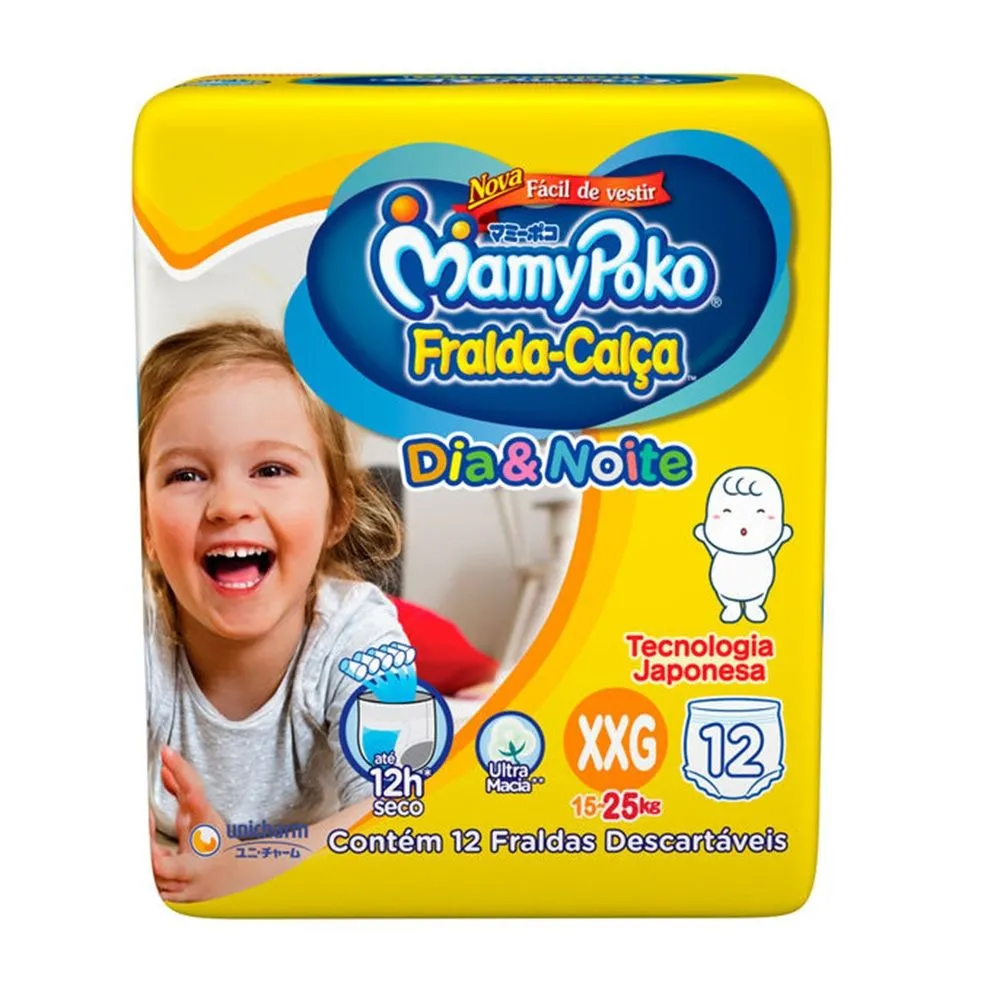 Fralda Calça Mamypoko Dia E Noite Com 12 Unidades Xxg