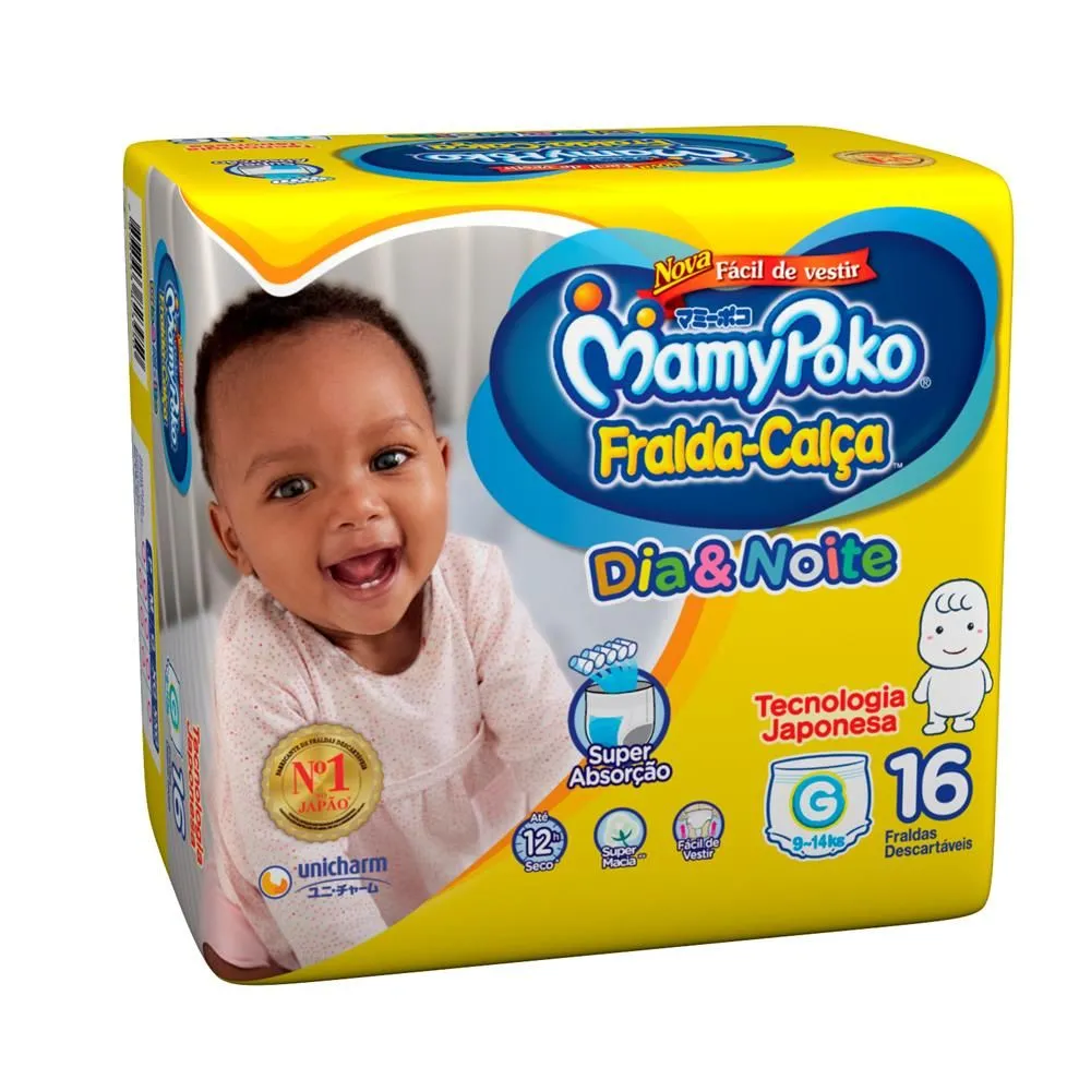 Fralda Calca Mamypoko Dia E Noite Tamanho Grande 16 Unidades