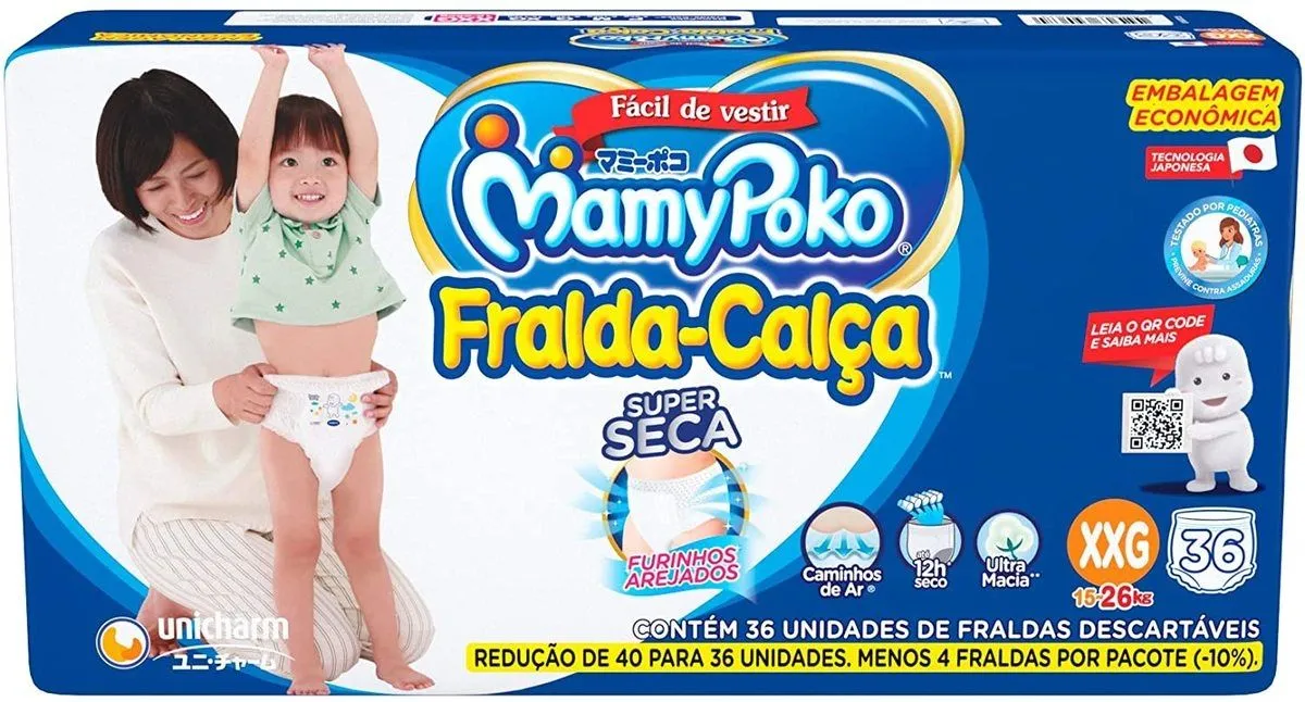 Fralda Calça Mamypoko Tamanho Xxg Com 36 Unidades