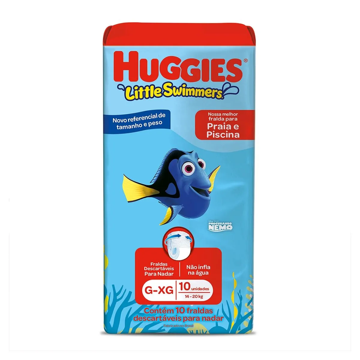 Fralda Descartável Little Swimmers Para Praia E Piscina Tamanho G/XG Com 10 Unidades Huggies