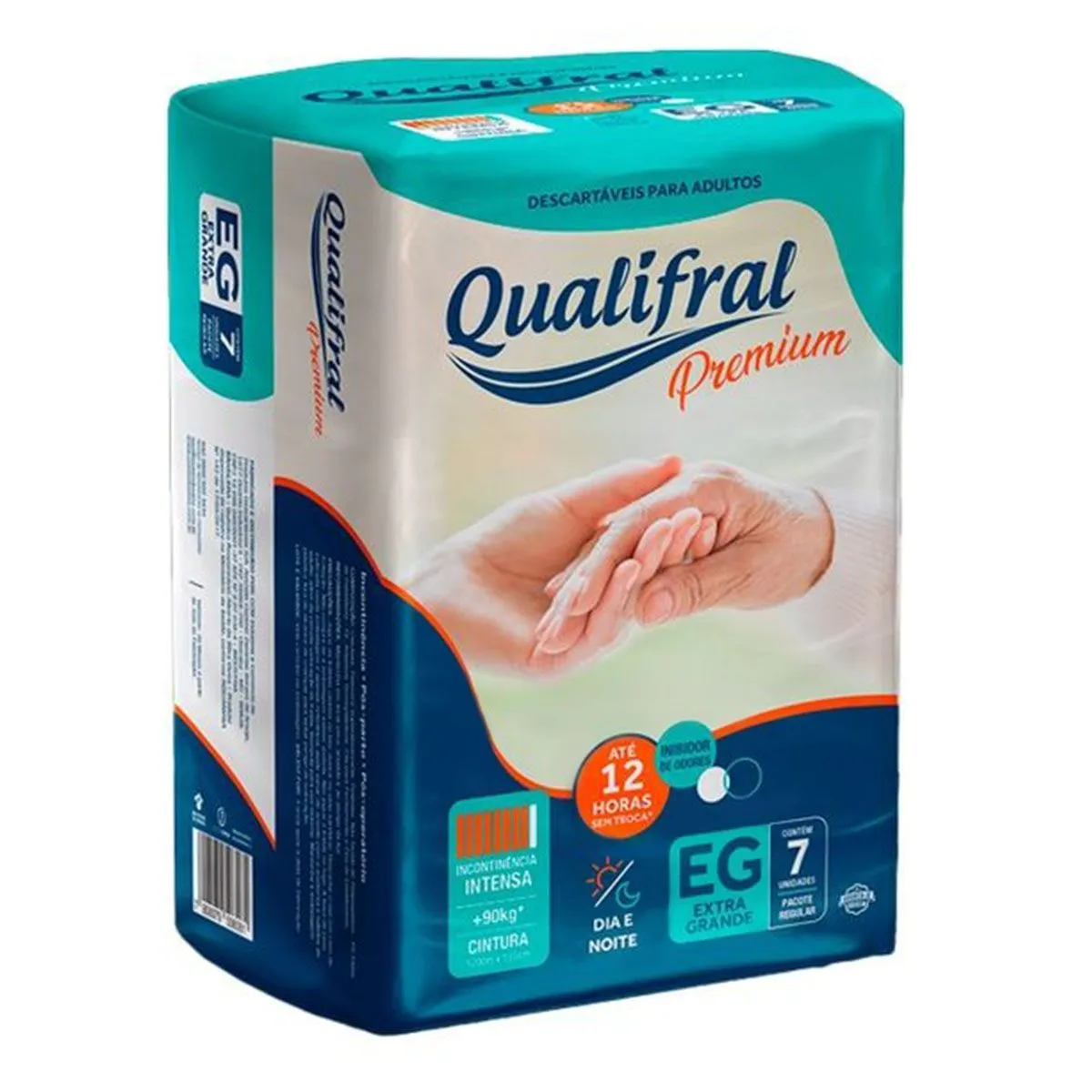 Fralda Geriátrica Tamanho EG com 7 Unidades Qualifral Premium