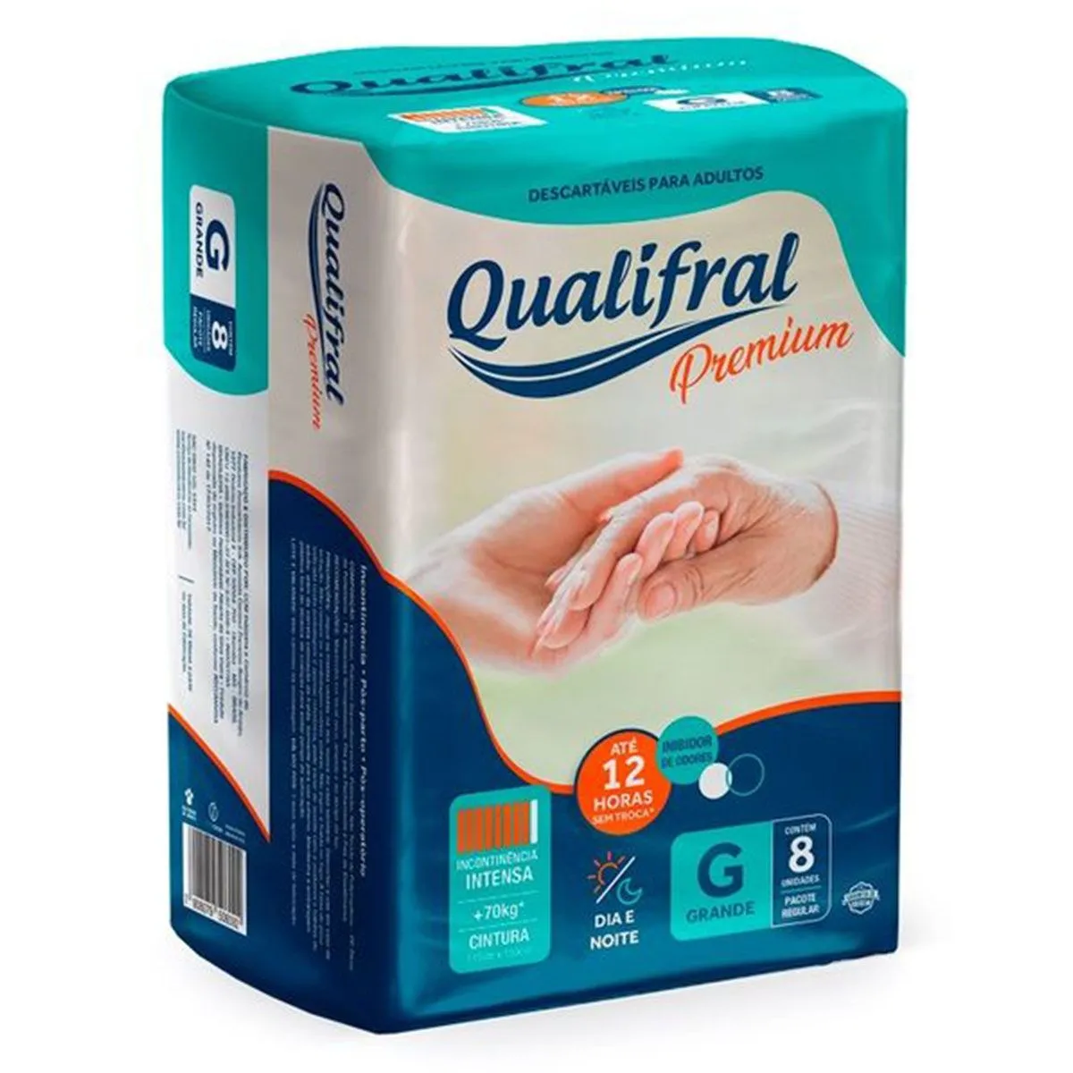 Fralda Geriátrica Tamanho G com 8 Unidades Qualifral Premium