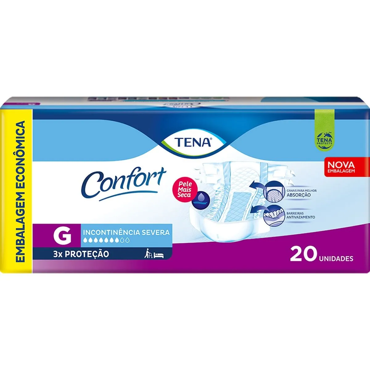 Fralda Geriátrica Tena Confort G 20 Unidades