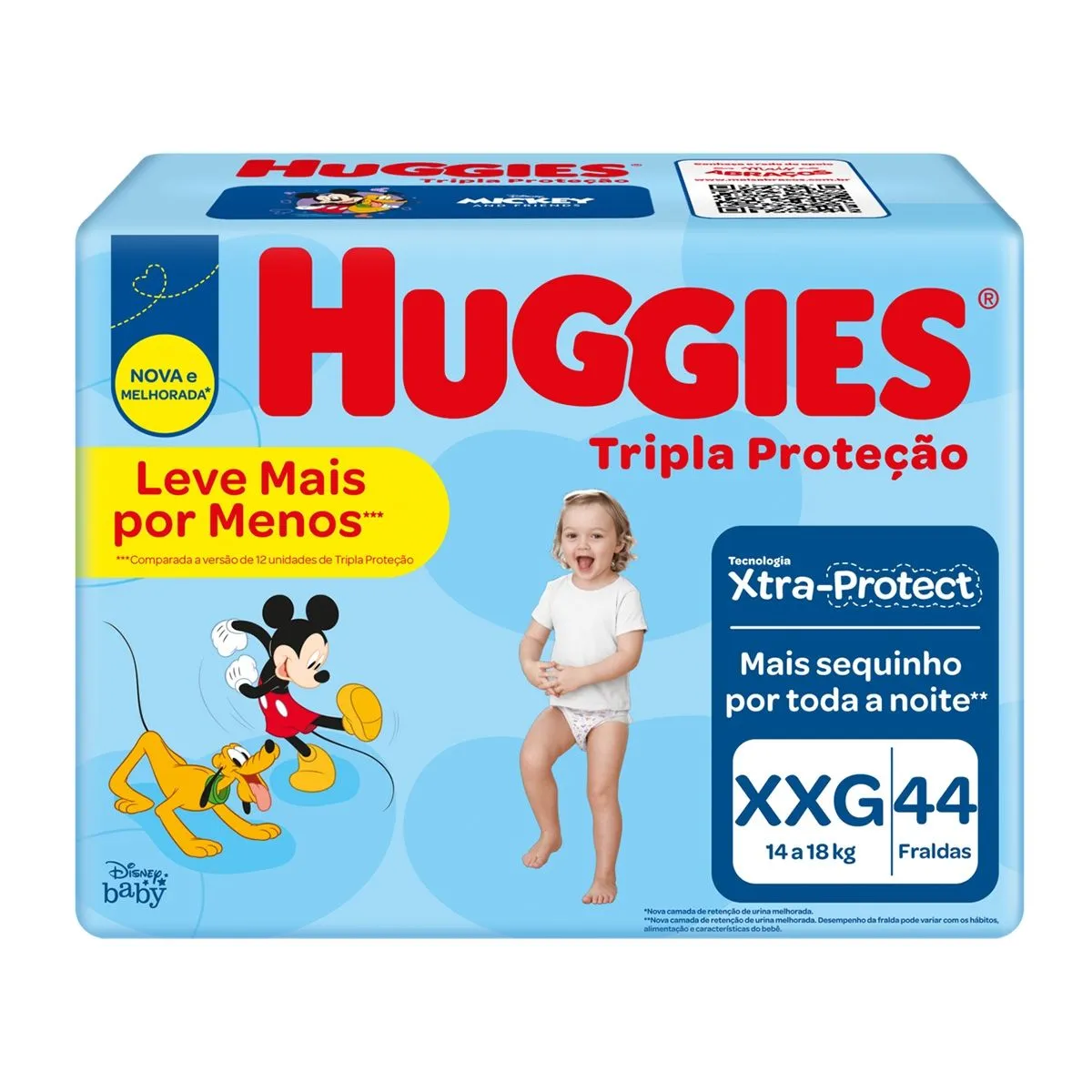 Fralda Huggies Tripla Proteção Tamanho XXG Com 44 Unidades