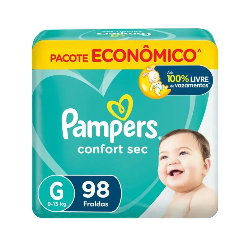 Fralda Pampers Confortsec Bag Max G 98 Unidades