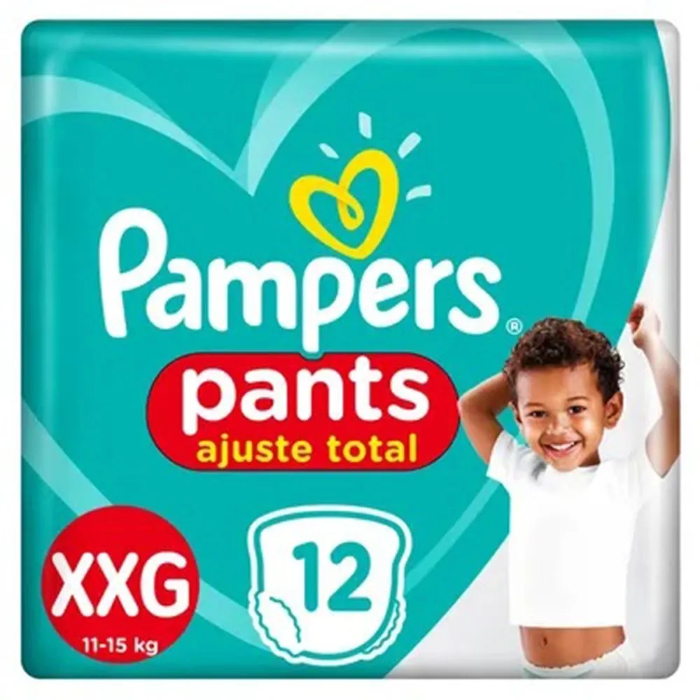 Fralda Pampers Pants Ajuste Total Tamanho XXG Com 12 Unidades