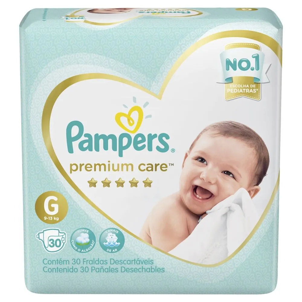 Fralda Pampers Premium Care Tamanho G Com 30 Unidades