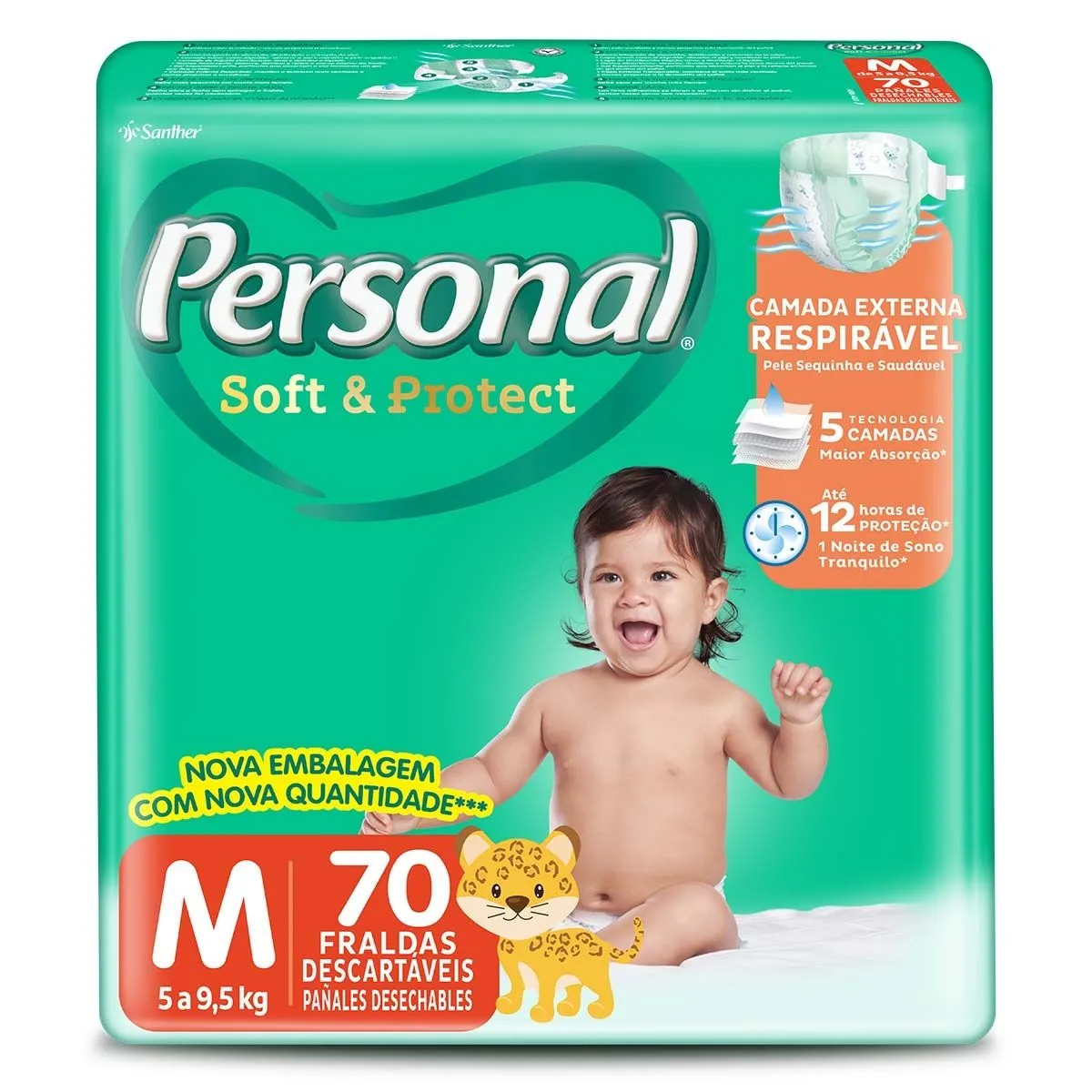 Fralda Personal Baby Giga Tamanho M Com 70 Unidades