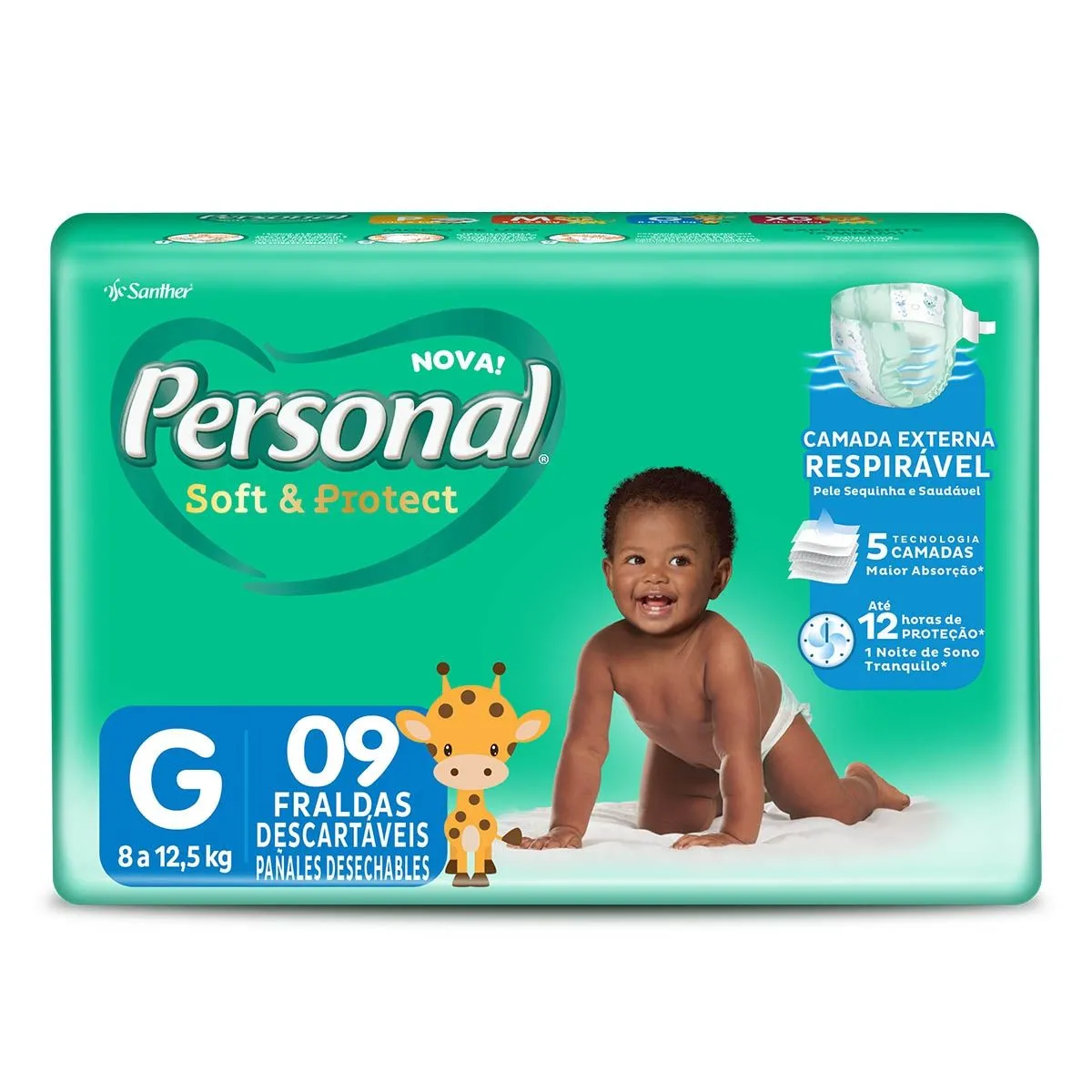 Fralda Personal Tamanho G Com 9 Unidades