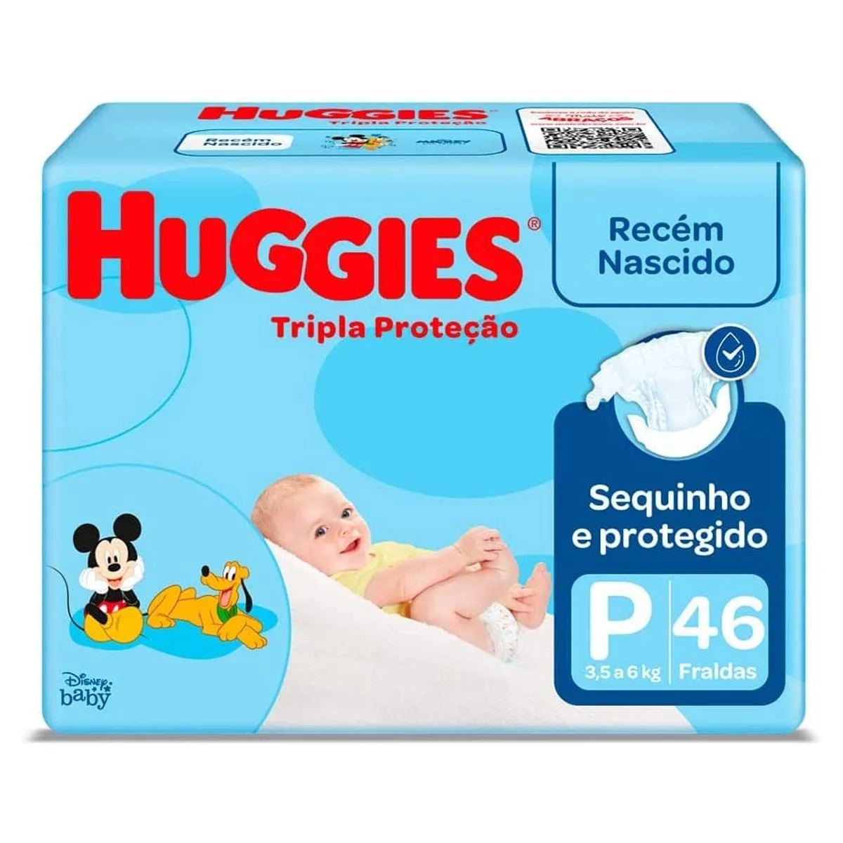Fralda Tripla Proteção Tamanho Pequeno Huggies Com 46 Unidades
