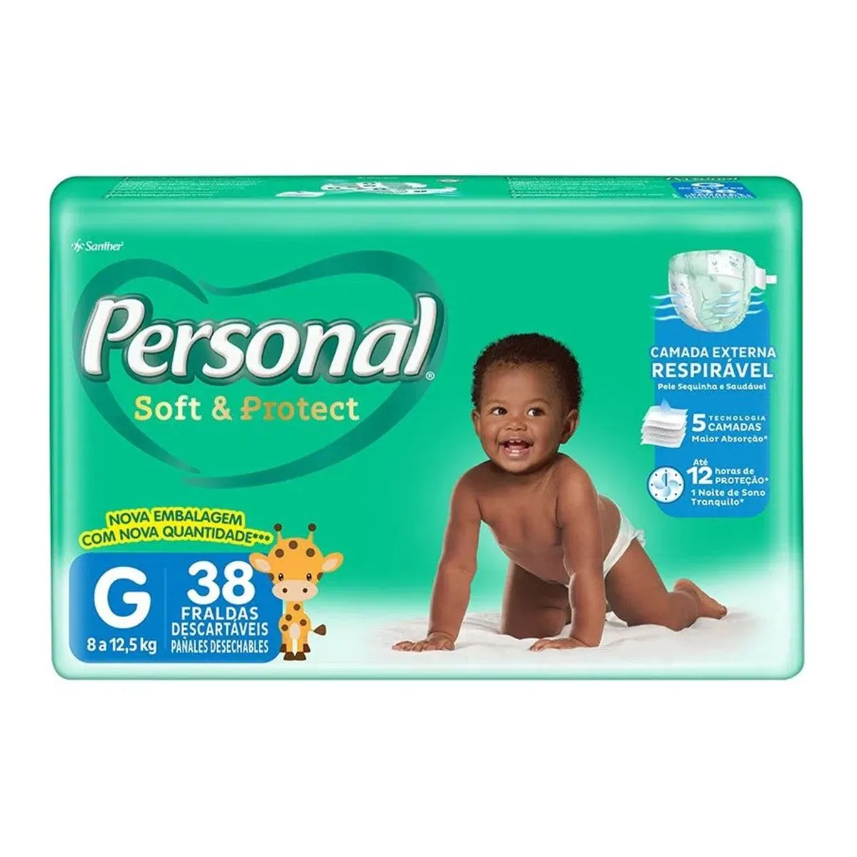 Fraldas Soft And Protect Tamanho G Com 38 Unidades Personal