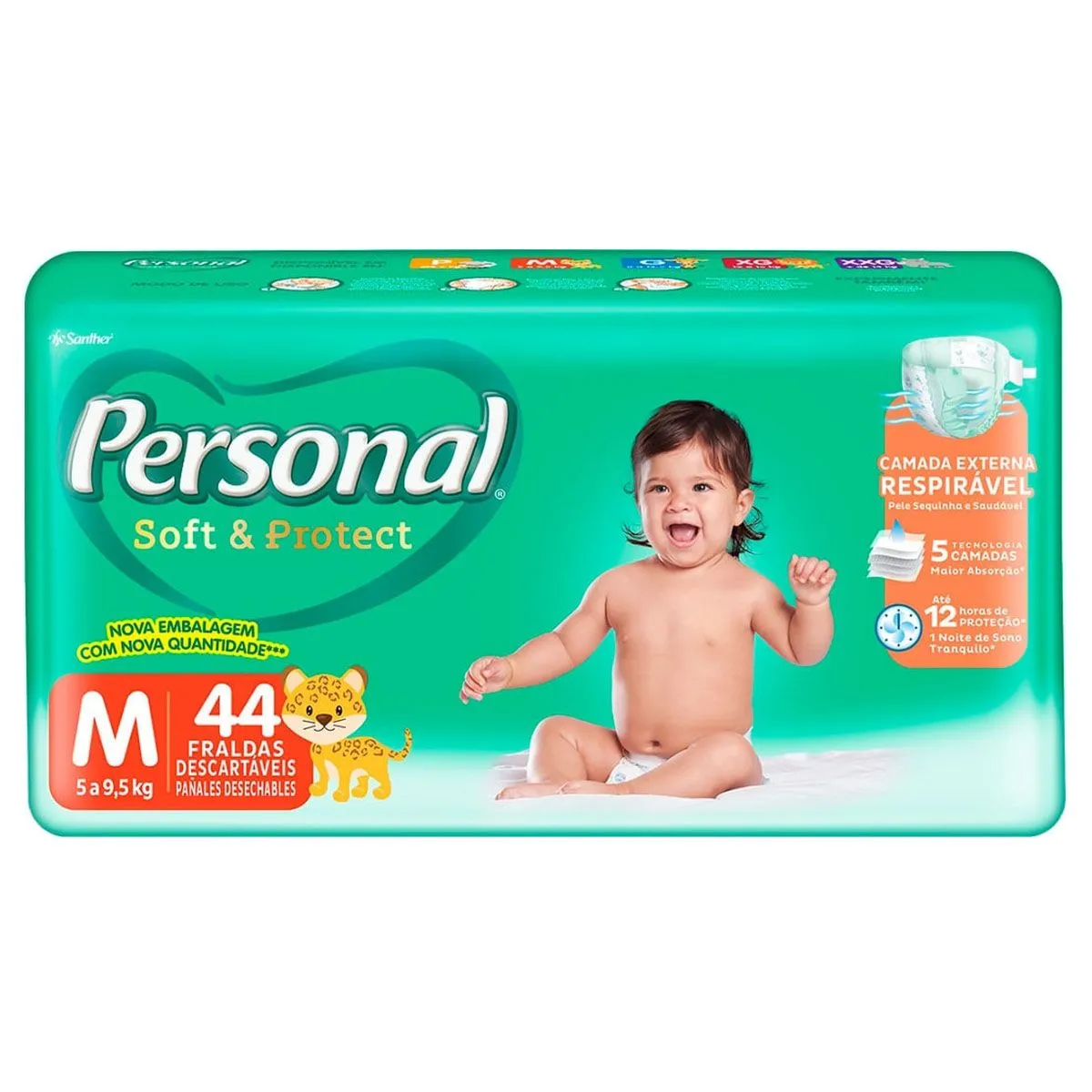Fraldas Soft And Protect Tamanho M Com 44 Unidades Personal